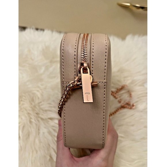 EUC TED BAKER LONDON JULIE LEATHER CROSSBODY CAMERA BAG TAUPE MSRP $175.00 - Picture 4 of 9